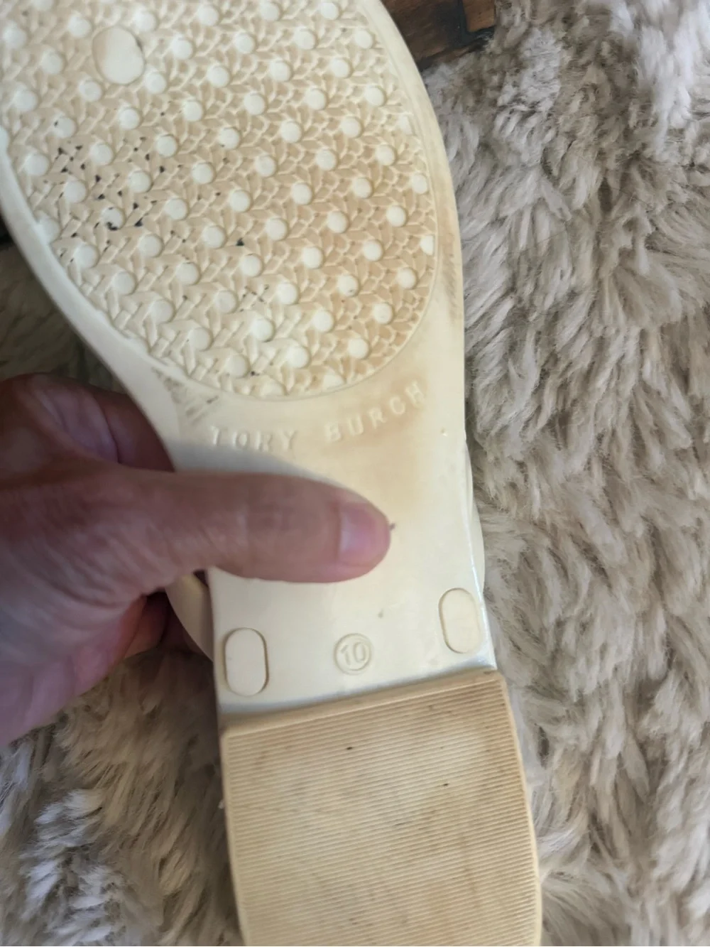 TORY BURCH New Ivory Studded Jelly Sandals 10